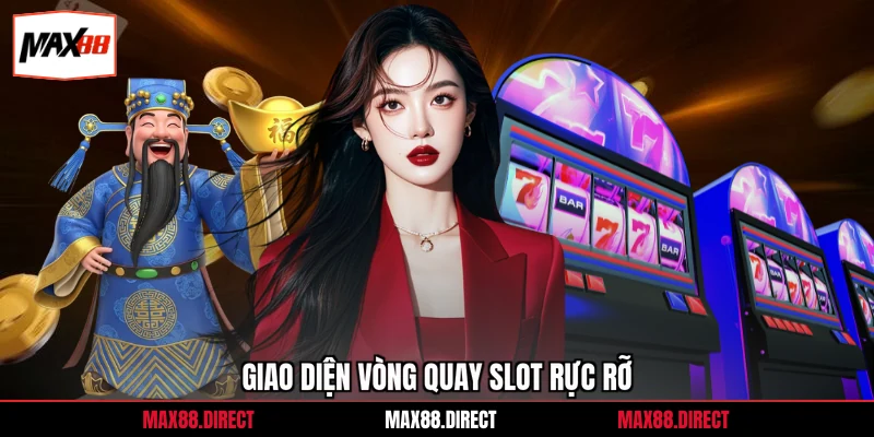 Nổ Hũ Thần Tài Phú Lộc - Săn Thưởng Lớn Đầu Xuân 2026 2 Giao diện vòng quay slot rực rỡ